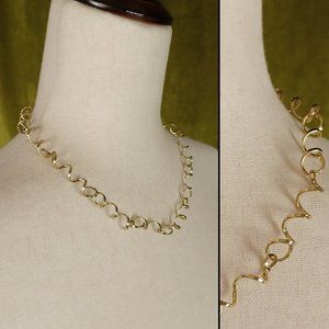 $3/BUNDLE ONLY/Delicate Spiral Loop Chain Necklace, 18”